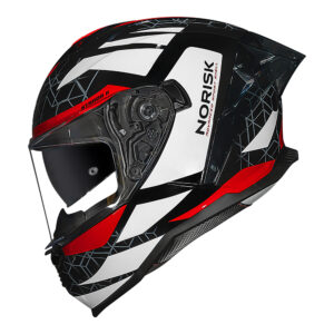 Capacete Norisk Strada II Evoque Black White Red C/ Óculos Interno