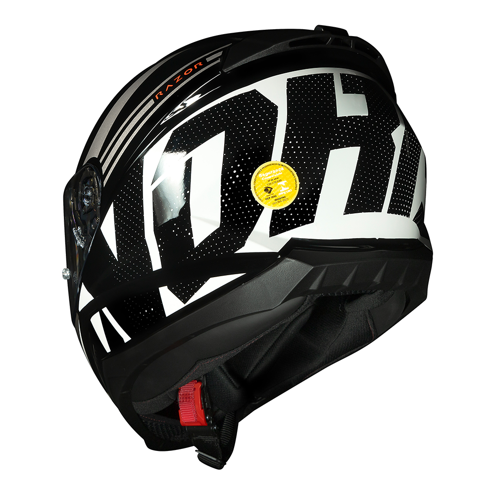 Capacete Norisk Razor Full Black/White - Imagem 7