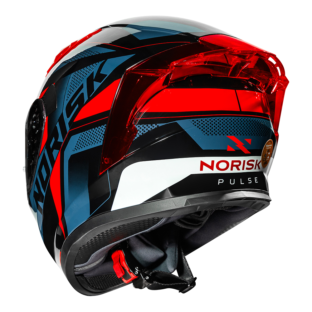 Capacete Norisk Flow Pulse Azul/Vermelho + Viseira Fumê e Spoilerfssqaa - Imagem 5