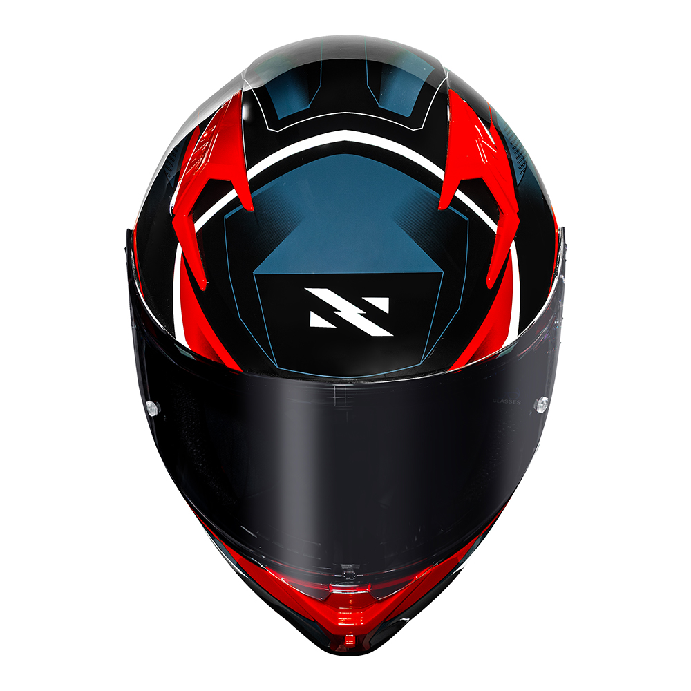 Capacete Norisk Flow Pulse Azul/Vermelho + Viseira Fumê e Spoilerfssqaa - Imagem 4