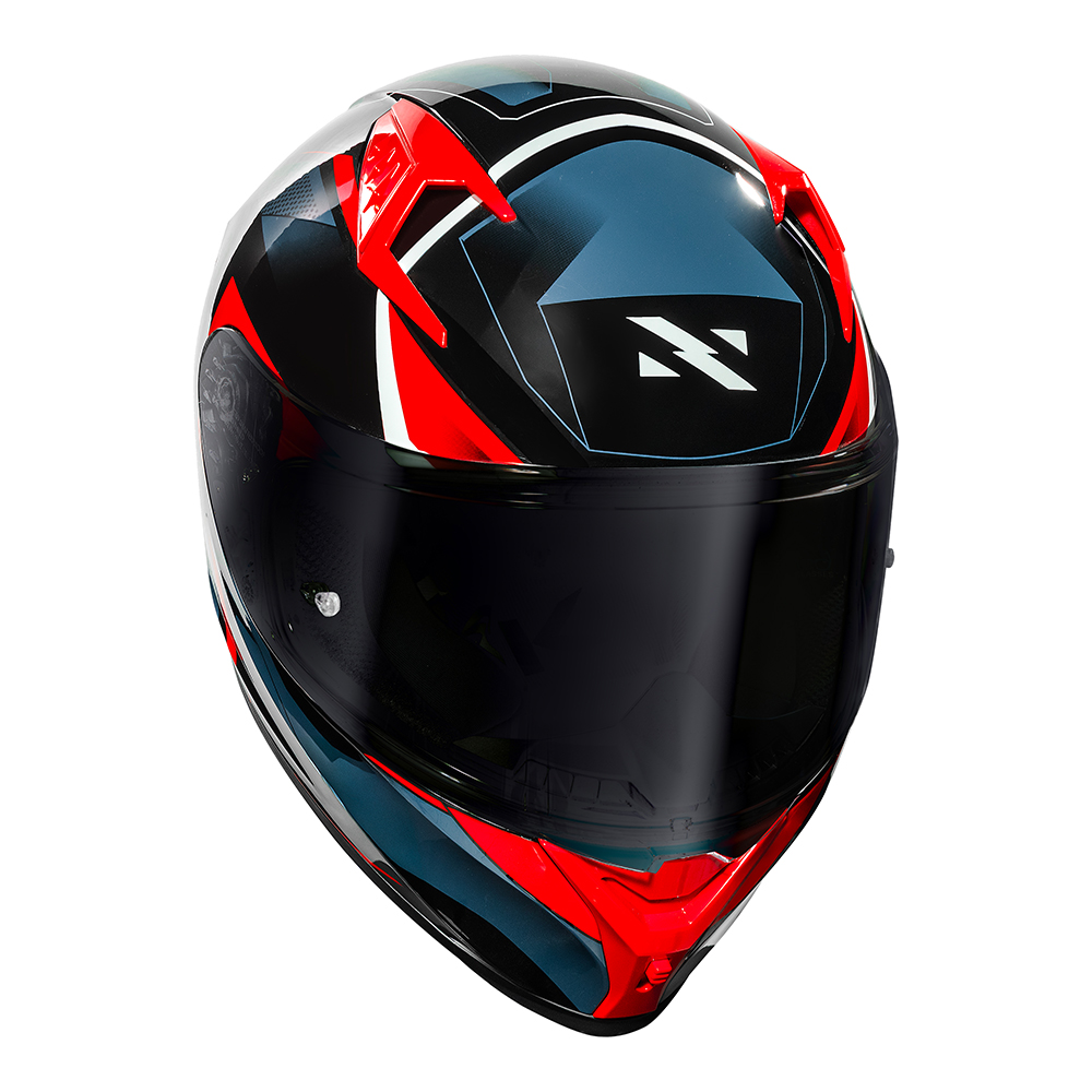 Capacete Norisk Flow Pulse Azul/Vermelho + Viseira Fumê e Spoilerfssqaa - Imagem 8