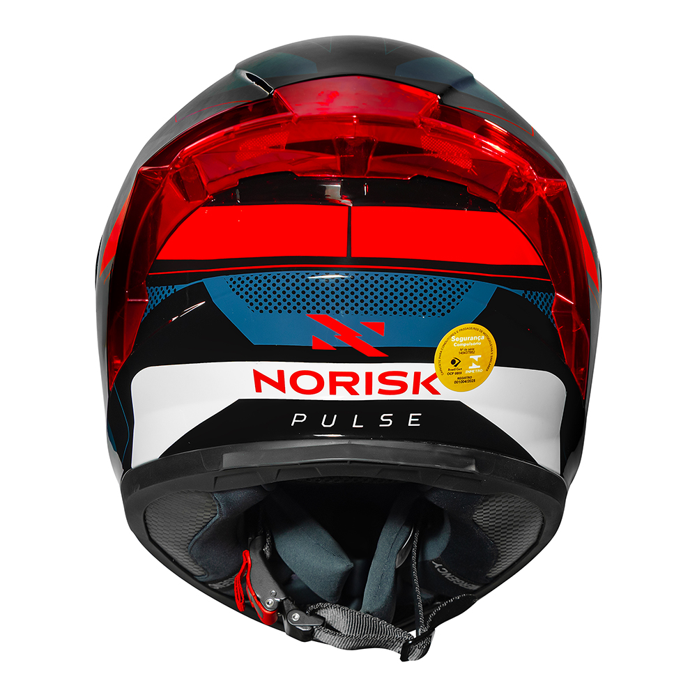 Capacete Norisk Flow Pulse Azul/Vermelho + Viseira Fumê e Spoilerfssqaa - Imagem 10