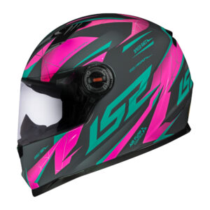 Capacete Ls2 Ff358 Draze Cinza, Verde e Rosa