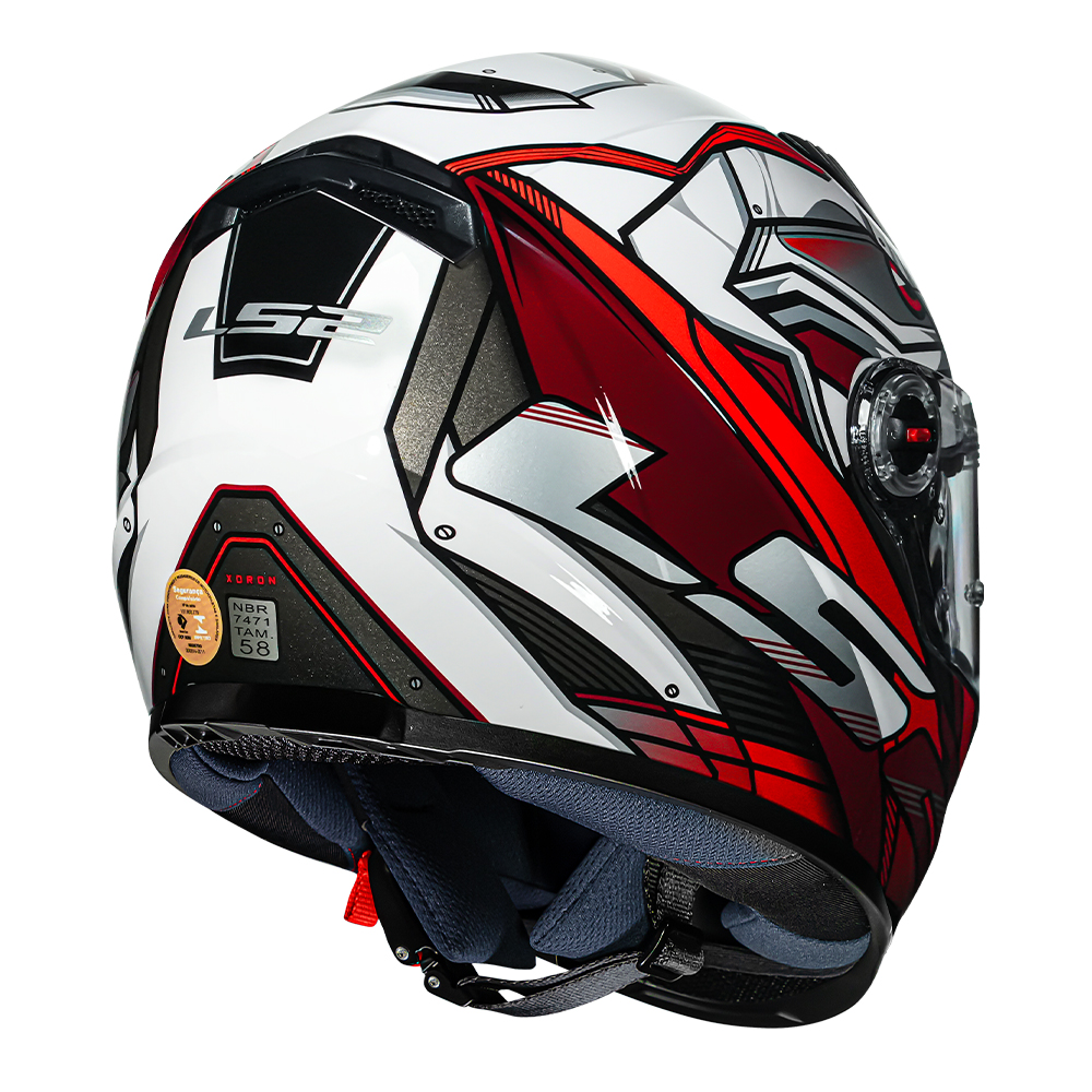 Capacete Ls2 Ff358 Xdron Preto com Vermelho - Imagem 4
