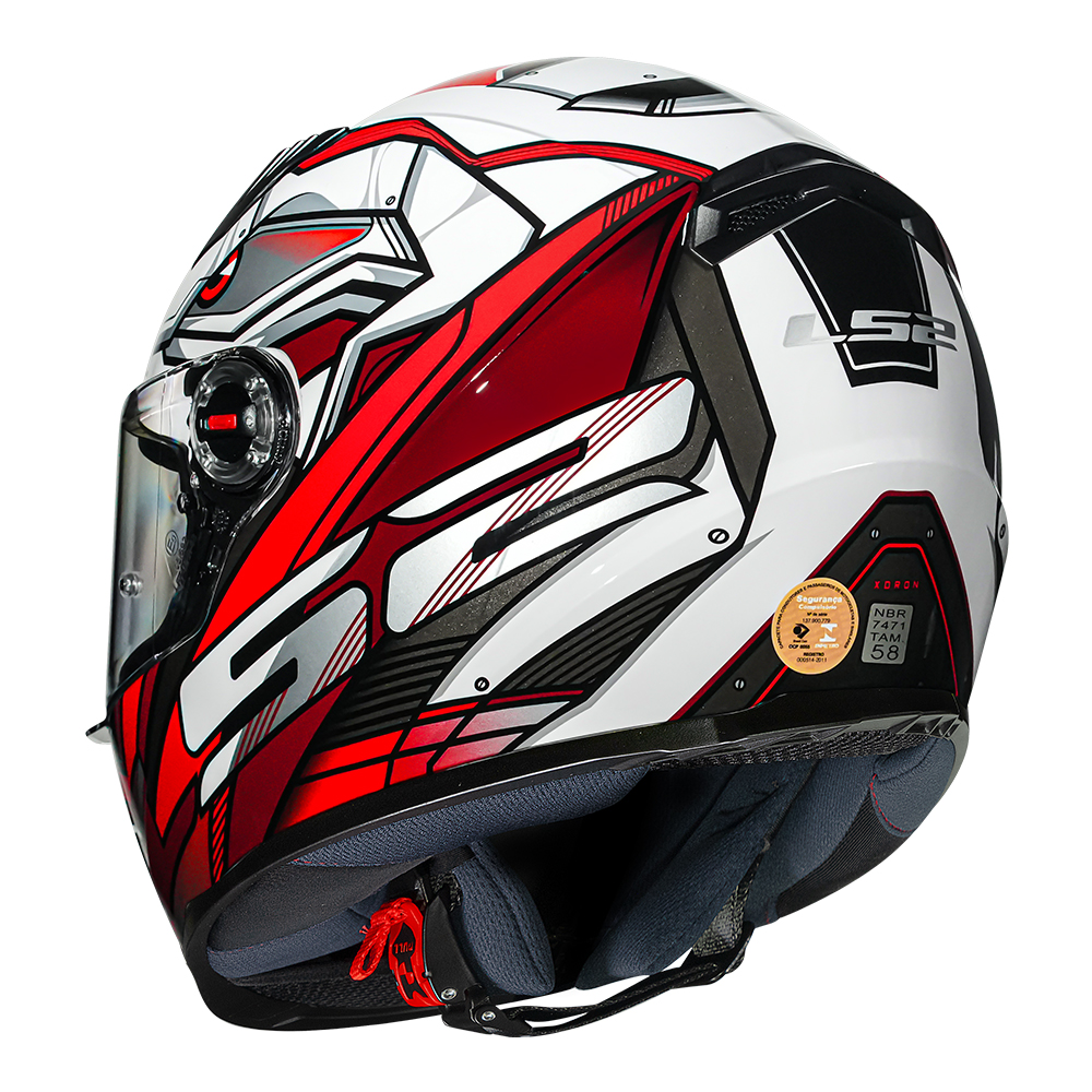 Capacete Ls2 Ff358 Xdron Preto com Vermelho - Imagem 8