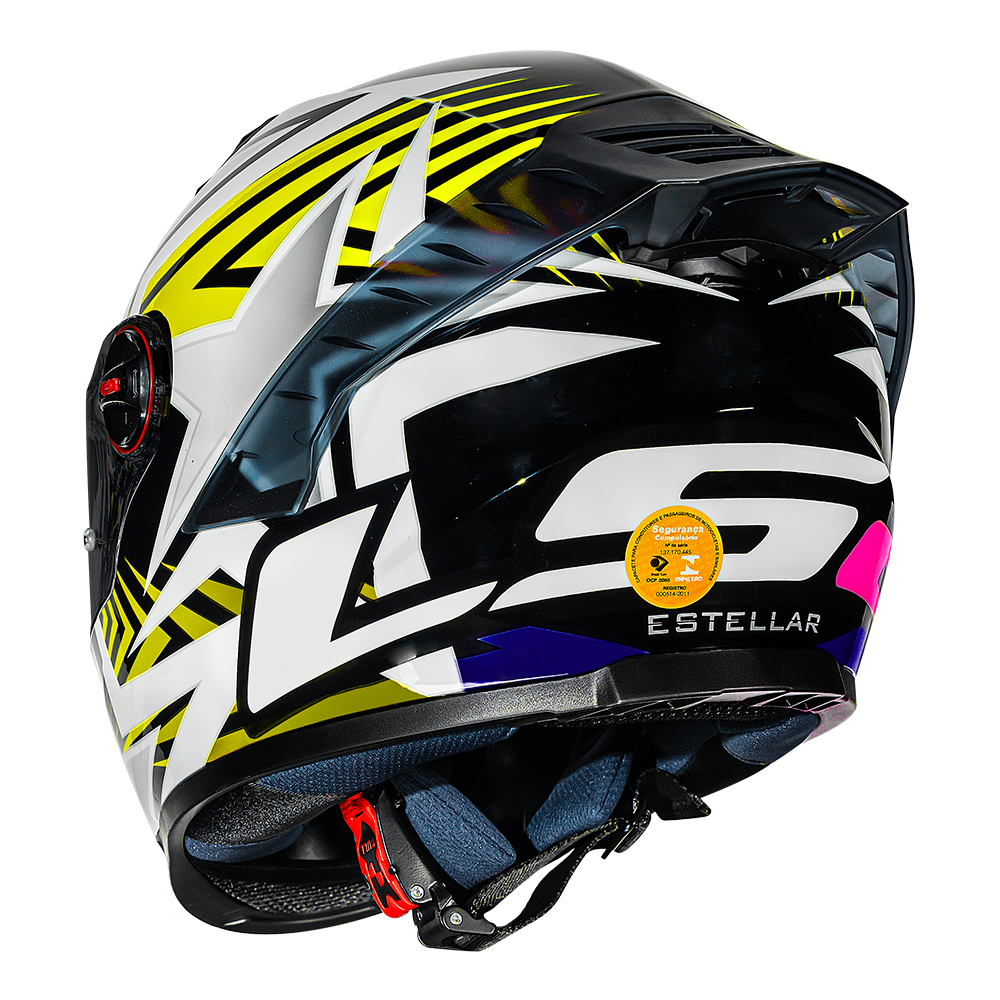 Capacete Ls2 FF358 Pro Estellar Preto c/ Amarelo - Imagem 4