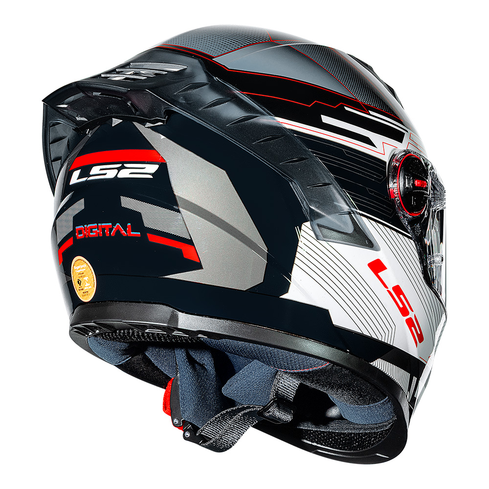 Capacete Ls2 Ff358 Pro Esportivo Digital Preto com Branco - Imagem 7