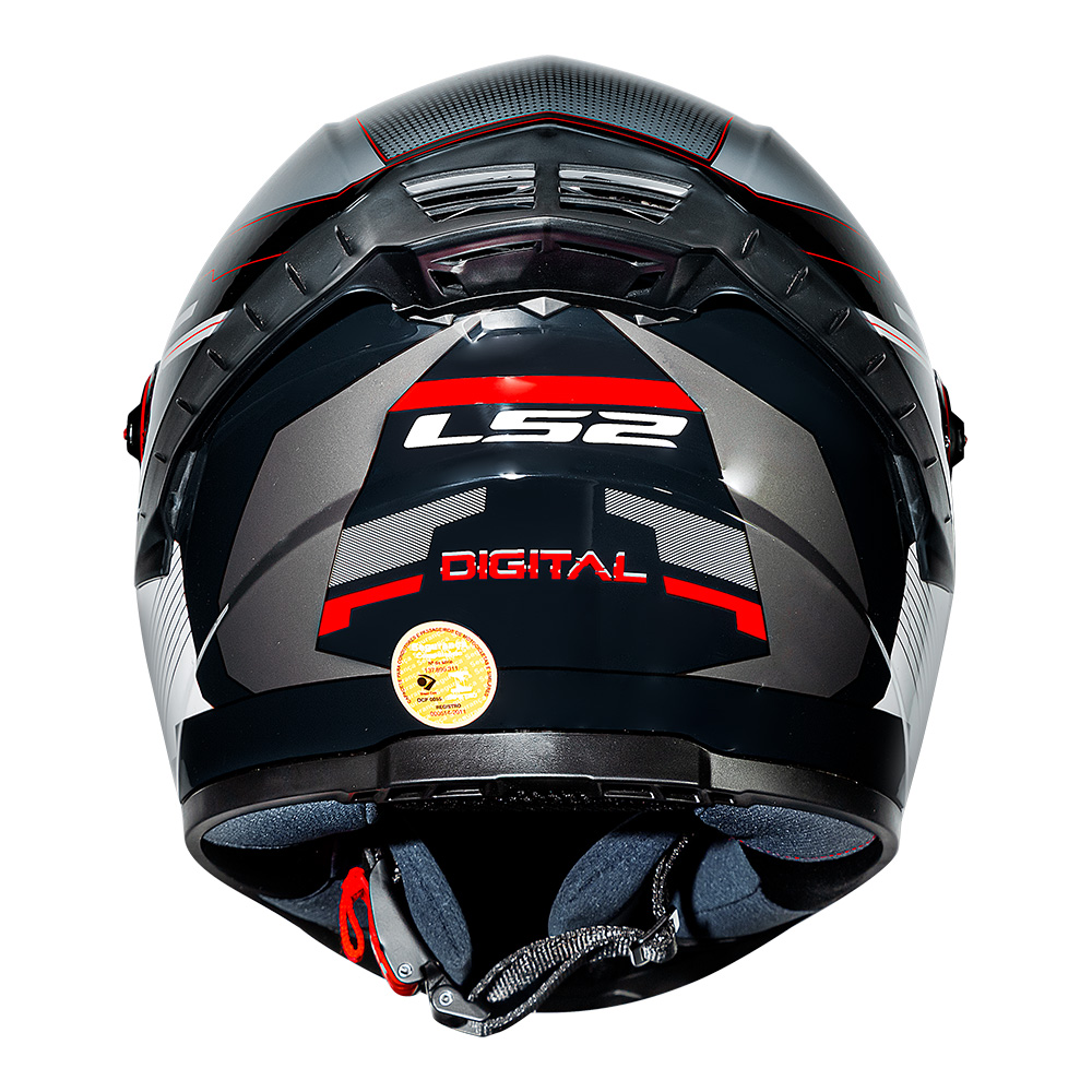 Capacete Ls2 Ff358 Pro Esportivo Digital Preto com Branco - Imagem 8