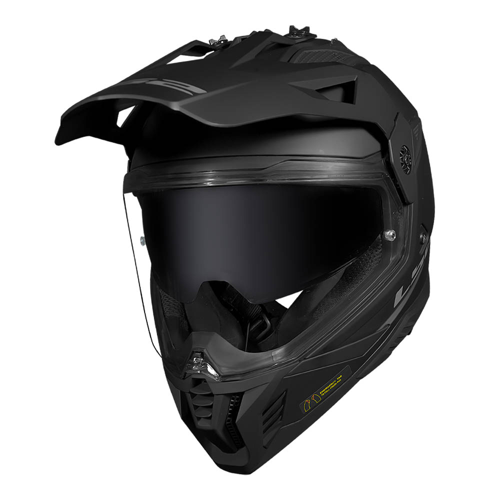 Capacete Ls2 MX702 Pioneer II Monocolor Matte Black - Imagem 6