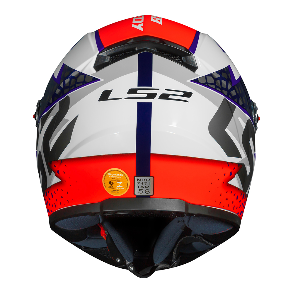 Capacete LS2 FF358 Speedy - Branco/Roxo/Laranja - Imagem 5