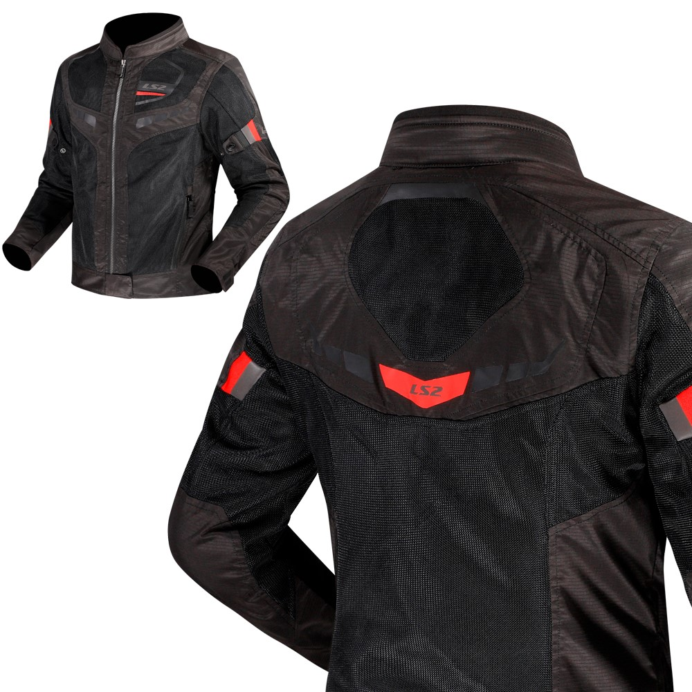 Jaqueta Ls2 Garda Preto com Vermelho - Masculino - Imagem 4