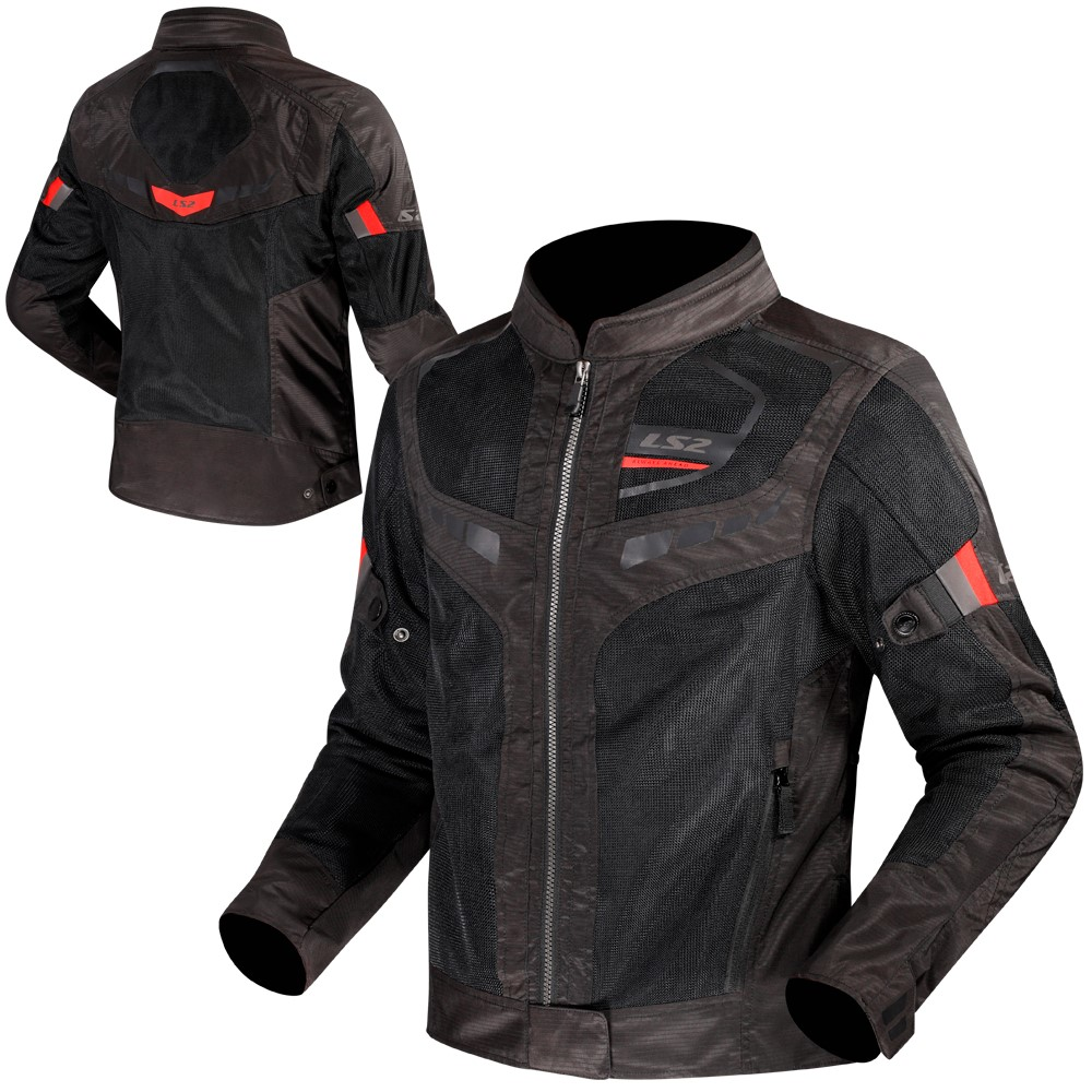 Jaqueta Ls2 Garda Lady Preto com Vermelho Feminino - Imagem 5