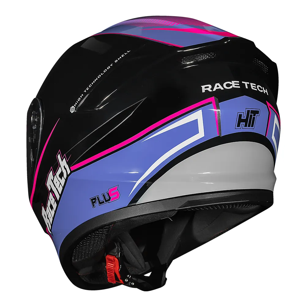 Capacete Race tech Hit Plus Black Purple 56 - Imagem 4