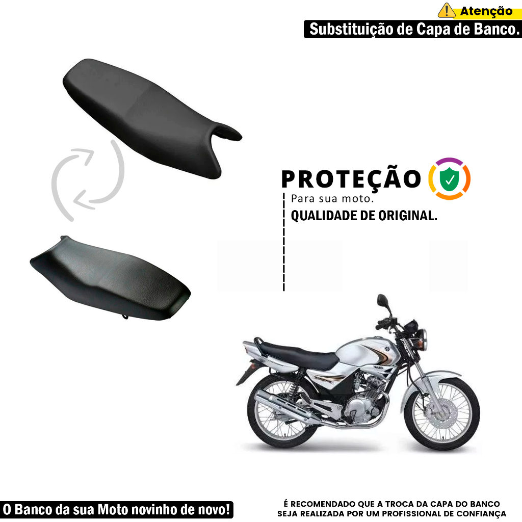 Capa de Banco Motocicleta Yamaha Ybr 125 2000 A 2008 - Imagem 5