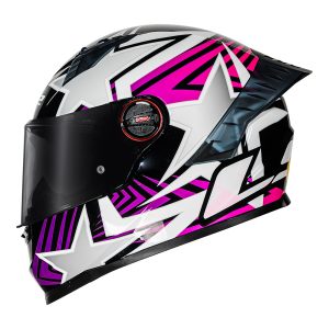 Capacete Ls2 FF358 Pro Estellar Rosa c/ Roxo - Esportivo