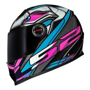 Capacete Ls2 FF358 Xdron Cyan - Azul com Rosa