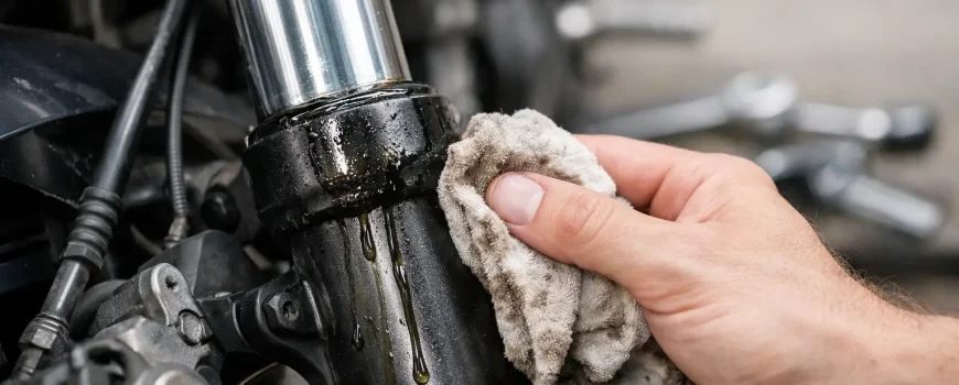 Vazamento na bengala da moto: causas e solução
