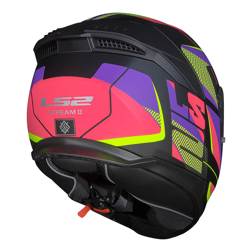 LS2 CAPACETE STREAM II FF808 ROAD MATTE BLK/PINK - Imagem 7