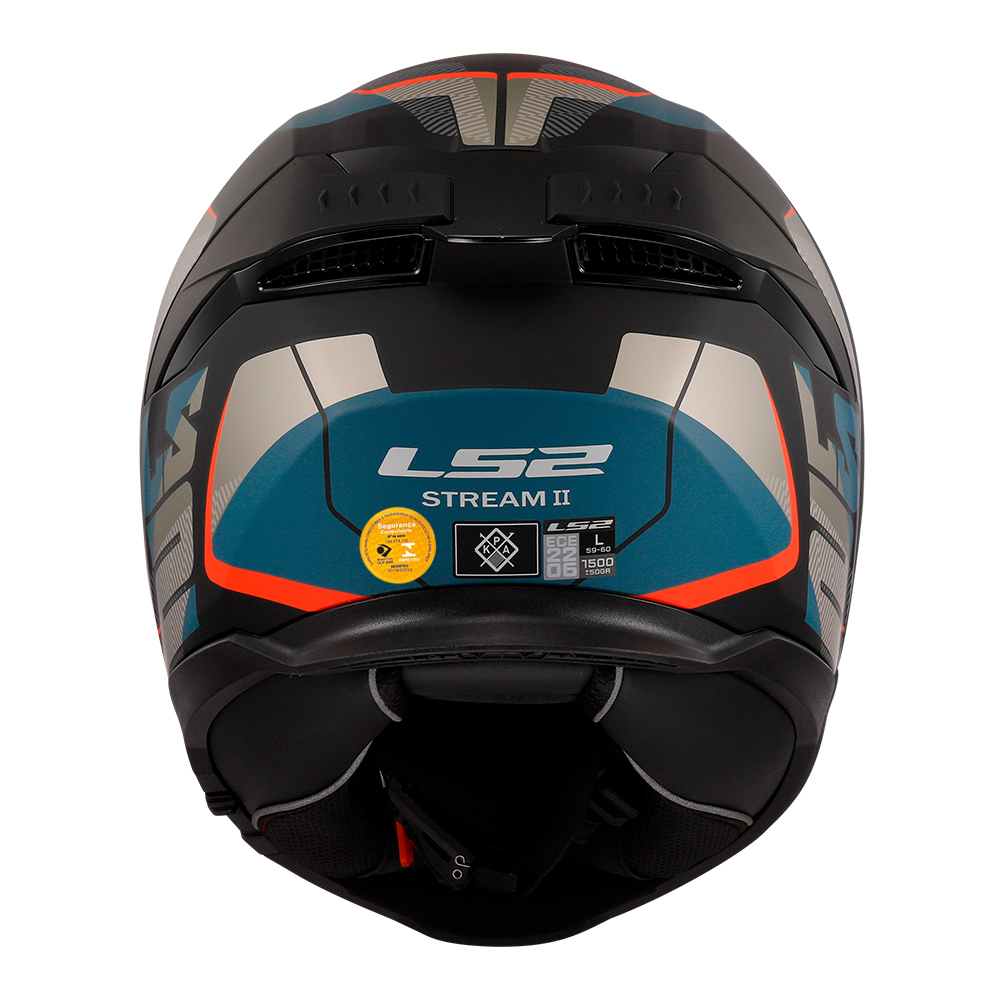 LS2 CAPACETE STREAM II FF808 ROAD MATTE BLK/BLUE - Imagem 7