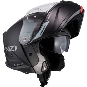 Capacete Nzi Combi 3 Duo Articulado Óculos Interno - Preto Fosco