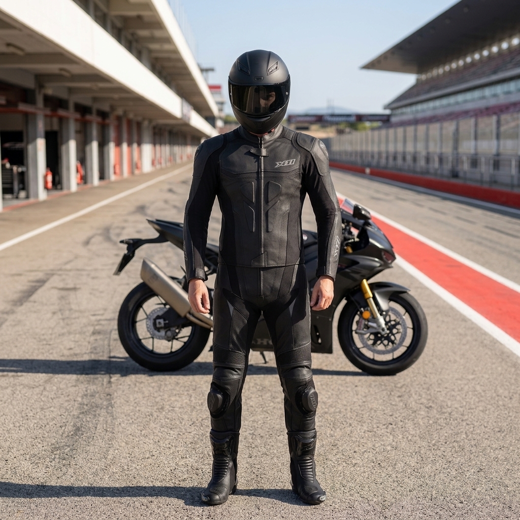 Macacão X11 Speed 2 Motoqueiro Superbike 2 Peças Couro Bovino - Preto - Imagem 4